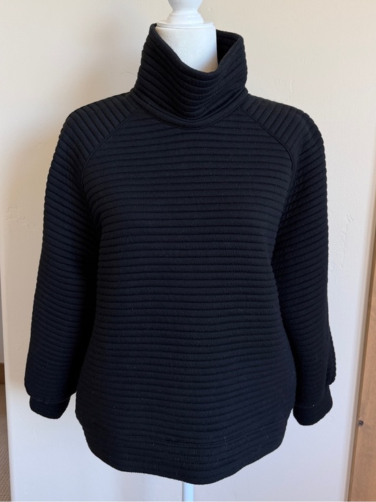Emin & Paul Sweaters - EMIN & PAUL Black Quilted Rib Funnel Neck Pullover Sweater | Size S